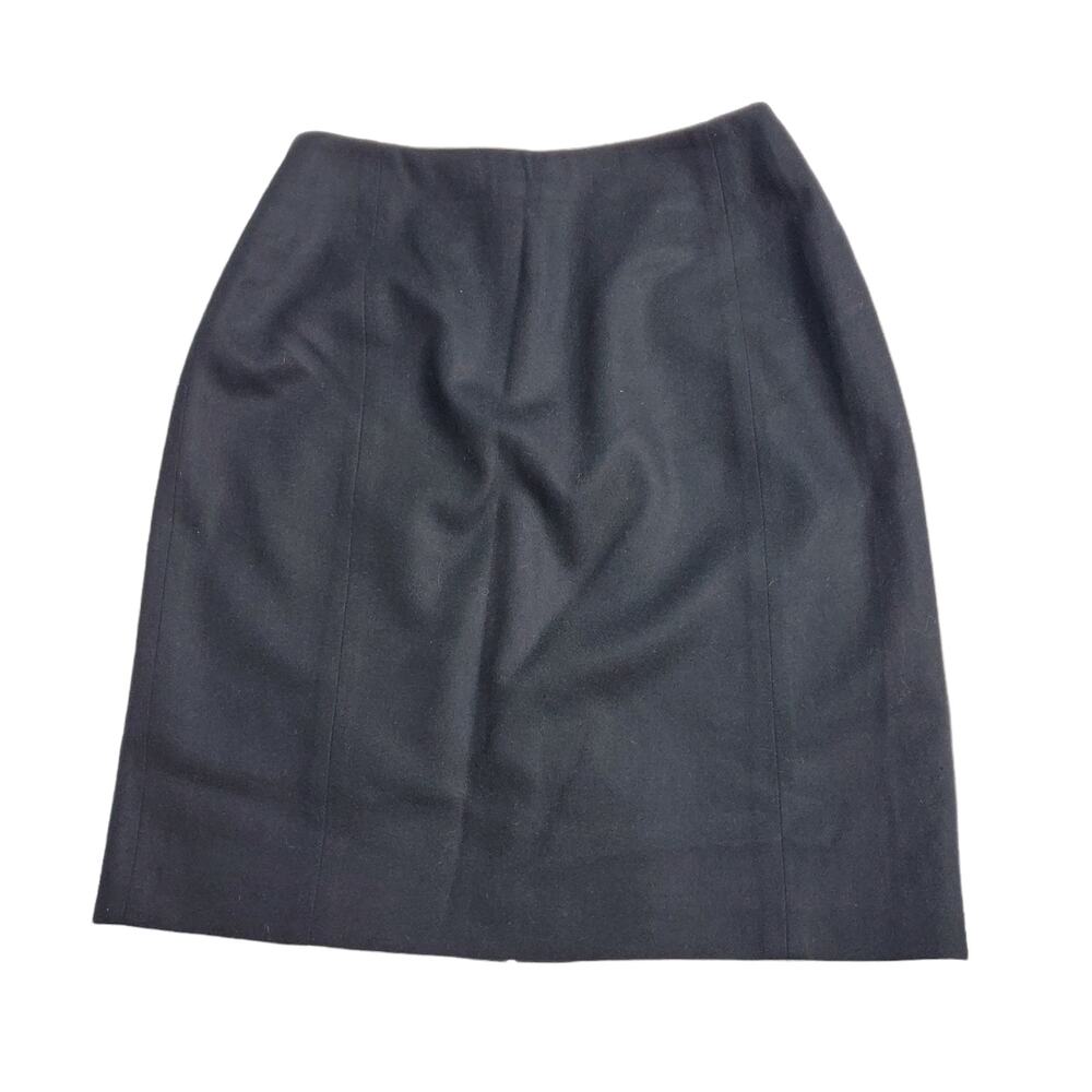 Vintage 100% Wool Black Mini Pencil Skirt Women's Size 10 M 1536